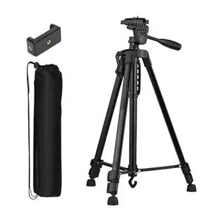 Tygot 3366 Aluminum Tripod (55-Inch), Universal Lightweight Tripod with Mobile Phone Holder Mount & Carry Bag for All Smart Phones, Gopro, Cameras