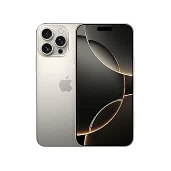 Apple iPhone 16 Pro Max 256 GB: 5G Mobile Phone with Camera Control, 4K 120 fps Dolby Vision and a Huge Leap in Battery Life. Works with AirPods; Natural Titanium