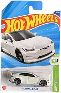 Hot Wheels Tesla Model S Plaid [White], HW EV 1/10, 9/250, 1:64 Scale Diecast Car