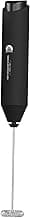 Powerful Milk Frother Wand - Mini Handheld Milk Frother with Stainless Steel Whisk - Battery-Powered Drink Mixer for Coffee, Lattes, Cappuccinos, Matcha - Coffee Enthusiasts Gift - Black
