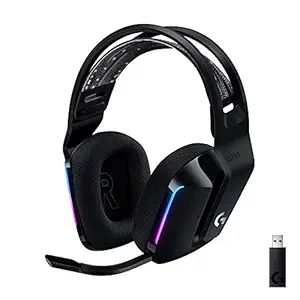 Logitech G 733 Lightspeed Over Ear Wireless Gaming Headset with Suspension Headband, LIGHTSYNC RGB, Blue VO!CE Mic Technology and PRO-G Audio Drivers