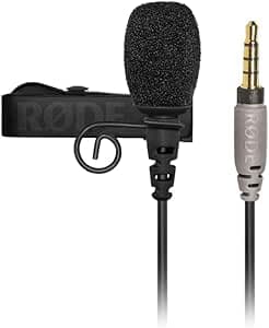 RØDE SmartLav+ Smartphone-Lavaliermikrofon mit TRRS-Anschluss für Rundfunk, Filmproduktion, Inhaltserstellung, Sprachaufnahmen vor Ort und im Studio, Schwarz