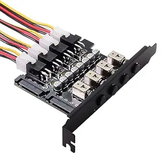 chenyang 4 SATA HDD SSD Hard Drive Power Switch Selector Module Control System with 120mm PCI Bracket