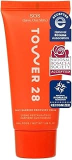 Tower 28 SOS Recovery Face Cream - Hydrating Face Moisturizer with Hyaluronic Acid + Ceramides - Skin Barrier Repair Moisturizer Reduces Redness + Improves Texture - Sensitive Skin Care (1.86 oz)