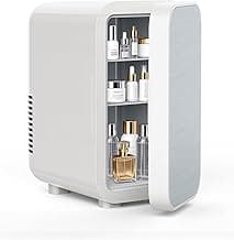 Skincare Fridge with Glass Panel, 6L Mini Fridge for Home/Car, AC/DC Portable Thermoelectric Cooler and Warmer, Makeup Mini Compact Refrigerator for Skincare Cosmetics Food Drinks (White)