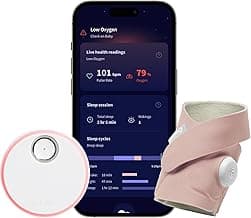 Owlet Dream Sock – Smart Wearable Baby Monitor, Infant SpO2 Monitor Tracks Heart Rate & Oxygen - Parents Receive Alerts, Sleep & Health Insights via App - Dusty Rose