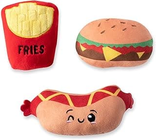 Fringe Studio Plush Dog Toy Set, Fast Foods, 3 Piece Set, PetShop Collection (289504)