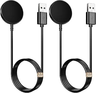 2 Pack for Samsung Galaxy Watch Charger Compatible with Watch 8/8 Classic/Ultra/7/6/6 Classic/5/5 Pro/4/4 Classic/3/Active/FE USB A Magnetic Charging Docks Accessories 3.3FT