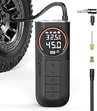 ETENWOLF S1 Tire Inflator Portable Air Compressor, 160PSI Air Pump for Car Tires, Bike, Motorcycle, Balls, Fast Inflation Tire Pump, Cordless bike Pump with LED Light & Digital Pressure Gauge (Black)