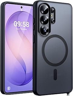 for Samsung Galaxy S26 Ultra Case, Compatible with Magsafe, Built-in Magnetic Ring, Drop Protection, Slim Translucent Matte for S26 Ultra Phone Case 6.9 inch (Black)