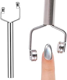 Professional Y-Shape Cat Eye Magnet for Nails - Stainless Steel Nail Art Tool with Strong Magnetic, Precise Design for Cat Eye Gel Polish & Double Rhythm Effect, Home & Salon Use