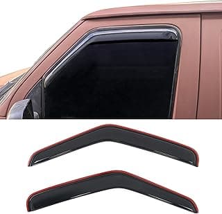 in Channel Window Visors Compatible with 1992-2006 Ford Econoline E-Series Van, Slim Style Acrylic Smoke Rain Guards, Side Window Wind Deflectors 2PCS