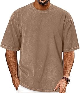 Oversized Tshirts for Men Short Sleeve Vintage Washed Basic