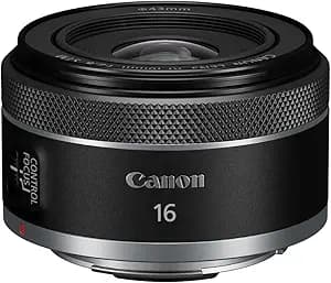 Canon RF16mm F2.8 STM Lens, Ultra Wide-Angle, Fixed Focal Length Prime Lens, Compatible with EOS R Series Mirrorless Cameras, Black