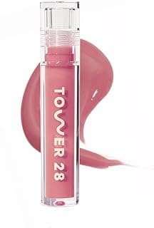 Tower 28 ShineOn Lip Gloss Jelly - Hydrating Tinted Lip Balm + Milky Gloss for Sensitive Lips - Non-Sticky + High-Shine Jelly Formula with Nourishing Oil Blend - Pistachio - Nude Pink (0.13)