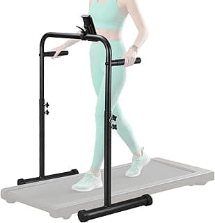 Leinuosen 24.4 Inch Walking Pad Handle Bar Attachment Only with Phone Holder Stainless Steel Adjustable Treadmill Handrail Handlebar Increase Height from 38.58 to 47.24 Inch, Walking Pad Accessories