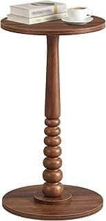 VASAGLE MARIEL Collection - Round Side Table, Small Drink End Table for Small Spaces, Accent Nightstand, Solid Wood Leg, Mid-Century Modern, for Living Room Bedroom, Chestnut Walnut ULET293KX01S