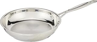 Cuisinart 8-Inch Open Skillet, Stainless Steel Skillet, Large Kitchen Pan, Dishwasher Safe, Compatible with Induction, Electric, Gas Cooktops, Oven Safe Saucepan, Cool Grip Handles