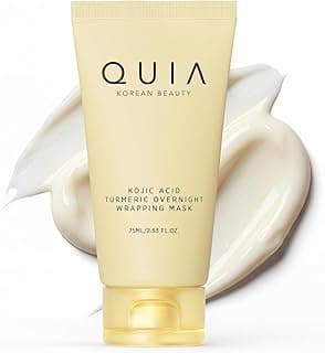 QUIA Turmeric + Kojic Acid Overnight Wrapping Mask – Hydration Mask for Glowing Skin – Evens Tone, Soothes Redness and Improves Skin Texture – Korean Skincare 75ML
