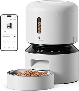 PETLIBRO Automatic Cat Feeder, 5G WiFi Automatic Pet Feeder with Freshness Preservation, 3L Timed Cat Feeders for Dry Food, Up to 48 Portions 10 Meals Per Day, Granary Pet Feeder for Cat/Dog, White