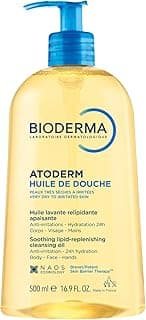 Bioderma Atoderm Shower Oil, Cleansing Oil For Face & Body, Nourishing Cleansing Oil For Dry to Atopic Sensitive Skin For Softer & Smooth Skin For Your Whole Family