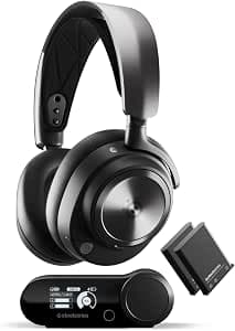 SteelSeries ゲーミングヘッドセット ヘッドホン Arctis Nova Pro Wireless 軽量 無線 ワイヤレス 密閉型 ハイレゾ アクティブノイズキャンセリング搭載 Hi-Fiサウンド PC/PS 5/4/Switch2/Switch/スマートフォン対応 61520 ブラック 調整可能