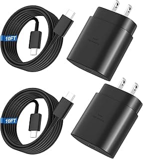 Super Fast Charger Type C, 25W USB C Wall Charger Fast Charging for Samsung Galaxy S26 Ultra/S26/S26+/S25 Ultra/S25/24 Ultra/S24/S23 Ultra/S22 Ultra with 10FT Long Android Type C Charger Cable 2Pack