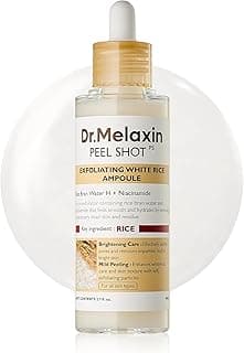 Dr.Melaxin Peel Shot Glow White Rice Peeling Ampoule 80ml, Dead Skin Gentle Exfoliating Ampoule with Rice Water Extract, AHA BHA, Niacinamide, Daily Skin Texture Care, All Skin Types, Korean Skincare