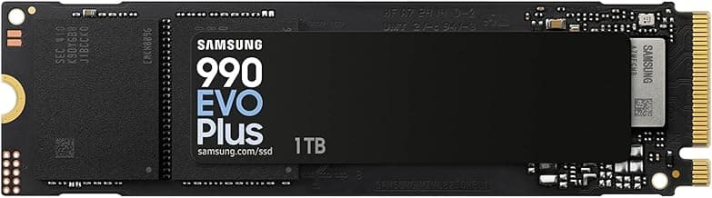 990 EVO Plus SSD 1TB, PCIe Gen 4x4, Gen 5x2 M.2 2280, Speeds Up-to 7,150 MB/s, Upgrade Storage for PC/Laptops, HMB Technology and Intelligent Turbowrite 2.0, (MZ-V9S1T0B/AM)