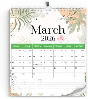 2026 Wall Calendar With Minimalist Floral Art, March 2026 - Feb 2027 Planner For Appointments Plans, Designed For Home Or School