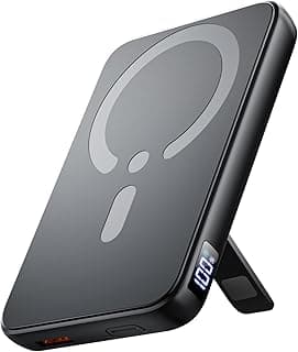 for Magsafe Portable Charger, 12000mAh Wireless Magnetic Power Bank with Stand& PD 20W Fast Charging, for Magsafe Battery Pack Compatible with iPhone 17/16/15/14/13 Series,Powerbank for Travel Cruise