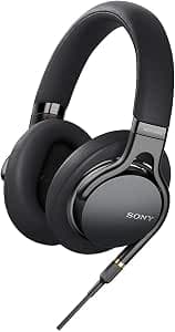 ソニー SONY ヘッドホン MDR-1AM2 B : ハイレゾ 密閉型 折りたたみ式 ケーブル着脱式/バランス接続 Φ4.4ケーブル同梱 リモコン/マイク付き 2018年 ブラック [並行輸入品]