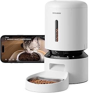 PETLIBRO Automatic Cat Feeder with Camera, 1080P HD Video with Night Vision, 5G WiFi Pet Feeder with 2-Way Audio, Low Food & Blockage Sensor, Motion & Sound Alerts for Cat & Dog Single Tray