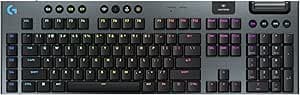 Logitech G915 X LIGHTSPEED Low-Profile Wireless Gaming Keyboard, Double-Shot PBT Keycaps, Fully Programmable Keys, RGB Backlighting, Sleek Aluminum Finishing, GL Brown Tactile Switches - PC/Mac, Black