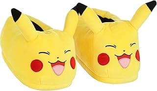 Pokémon Pikachu Adult Slippers, Officially Licensed Video Game Plush Footwear with Embroidered Detail