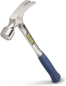 ESTWING Framing Hammer - 22 oz USA Made Long Handle Straight Rip Claw Hammer with Milled Face & Shock Reduction Grip - E3-22SM