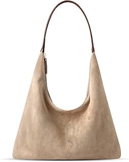 Suede Shoulder Bag for Women Suede Purse Boho Bags Slouchy Tote Bag Satchels Trendy Crescent Crossbody Bag Handbag