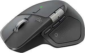 Logitech MX Master 4, Ergonomic Wireless Mouse with Advanced Performance Haptic Feedback, Ultra-Fast Scrolling, USB-C Charging, Bluetooth, Windows, MacOS - Graphite