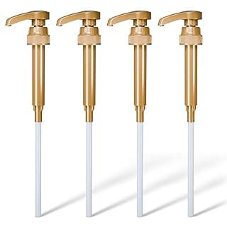 4 Pcs Coffee Syrup Pump Dispenser - Works as Skinny and Torani Syrup Pump - Fits Various 25.4 oz Bottles, Precise Dispensing 0.3oz & Lockable Design, Easy to Use & Clean, Ideal for Liquid & Pastes