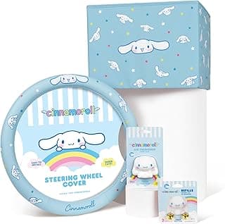 Sanrio Cinnamoroll Car Trunk Organizer, Steering Wheel Cover, Air Freshener & Refill – Cute, Collapsible, Heavy-Duty Storage & Car Accessories for Groceries, Tools, Travel – 12.5"L x 12.5"W x 9"H