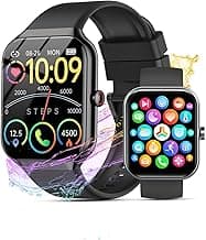 Smart Watch for Men Women(Answer/Make Calls), 2026 New 1.96" HD Smartwatch, Fitness Tracker with 110+ Sport Modes, IP68 Waterproof Pedometer, Heart Rate/Sleep/Step Monitor for Android iOS, Black