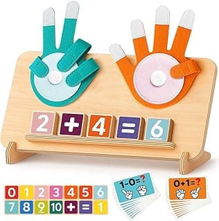 Montessori Educational Learning Toys for 3 4 5 Year Old Boys Girls Birthday Gifts, Toddler Preschool Learning Activities, Number Counting Blocks Toys for Kids, Math Manipulatives Counting Toy for 3-5