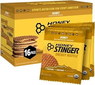 Honey Stinger Organic Honey Waffle, Energy Stroopwafel for Exercise, Endurance and Performance, Sports Nutrition for Home & Gym, Pre and Post Workout, 16.96 Ounces (Pack of 16)