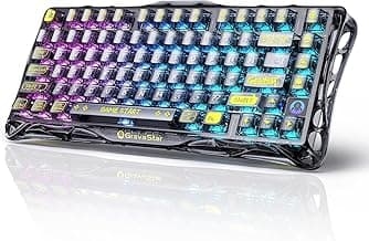 Mercury K1 Lite 75% Gaming Keyboard, 2.4GHz/BT/Wired Tri-Mode Wireless Keyboard, Gasket Hot Swappable Mechanical Keyboard, Pre-lubed Linear Switches, RGB Backlit (Transparent Black)