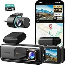 BOTSLAB 4K Dash Cam Front and Rear, 170° Ultra Wide 4K+2K Dashcam with ADAS, Night Vision, 24/7 Parking Mode, Sony STARVIS Sensor, WDR, Free 64GB SD Card, 5.8GHz WiFi, Built-in GPS, Loop Recording