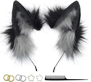 Cat Wolf Fox Dog Ears Headband Handmade Faux fur Cosplay Halloween Costume Party