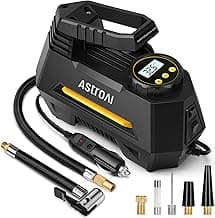 AstroAI AIRUN H Tire Inflator Portable Air Compressor Air Pump for Car Tires-Car Accessories, 9.8Ft Cord-12V DC-Powered Auto Pump with Digital Pressure Gauge, LED Light for Bicycle, Balloons, Yellow