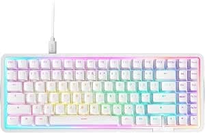 Magnetische RGB-Gaming-Tastatur NZXT Function Elite MiniTKL – anpassbare Betätigung, Doppelschienen-Halleffekt-Schalter, Rapid Trigger, 8K-Abfrage – verbessertes Tippgeräusch und -gefühl – DE – Weiß