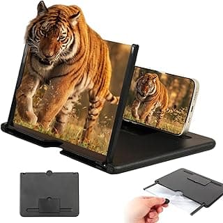 2026 Upgraded Big Screen Phone Magnifier,3D HD Screen Amplifier with Foldable Stand, Portable Mobile Phone Magnifier Projector for Movies & Gaming, Universal Compatible with All Smartphones (12in)