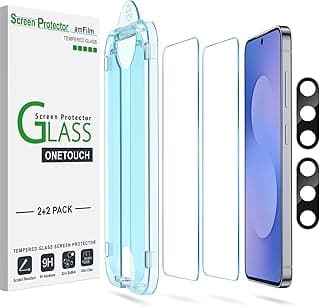 Auto-Alignment OneTouch for Samsung Galaxy S25 FE 6.7'' Screen Protector + Camera Lens Protector,Tempered Glass, 30 seconds Installation, Bubble Free, Case Friendly, Anti-Scratch [2+2 Pack]